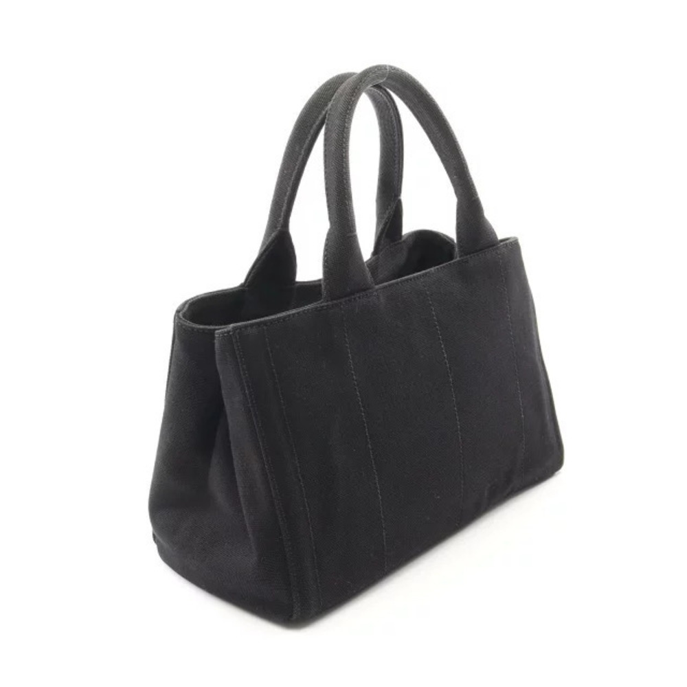 Prada Bag 2way CANAPA Canvas Tote Black